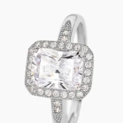 Bague Solitaire Pilar Argent Blanc Oxyde De Zirconium