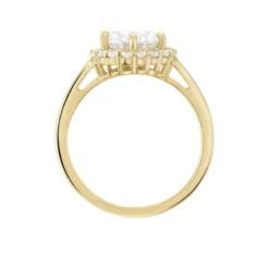 Bague Solitaire Plaqué Or Jaune Melva Oxyde De Zirconium