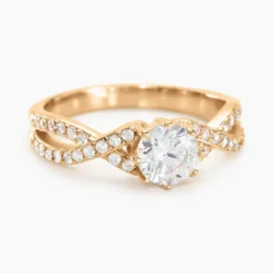 Bague Solitaire Plaqué Or Jaune Arienne Oxydes De Zirconium