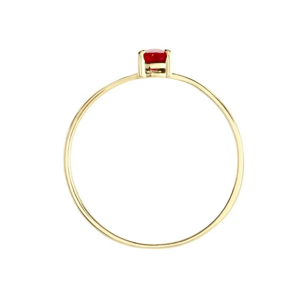 Bague Solitaire Pluie D'Eclat Or Jaune Rubis