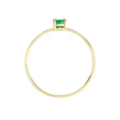 Bague Solitaire Pluie D'Eclat Or Jaune Emeraude