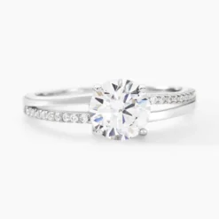 Bague Solitaire Poseidon Argent Blanc Oxyde De Zirconium