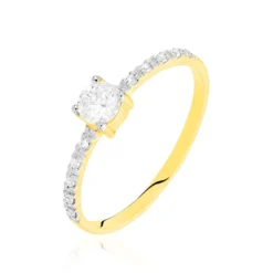 Bague Solitaire Sedonia Or Jaune Oxyde De Zirconium