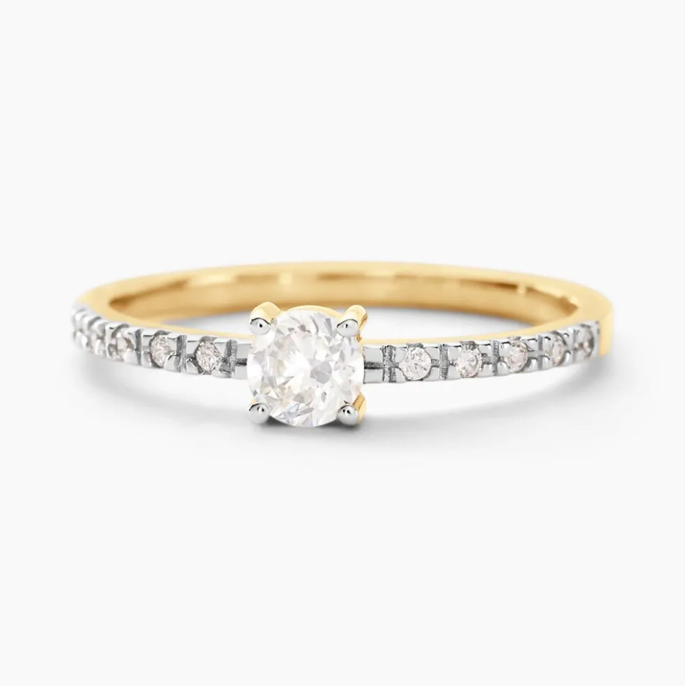 Bague Solitaire Servana Or Jaune Oxyde De Zirconium
