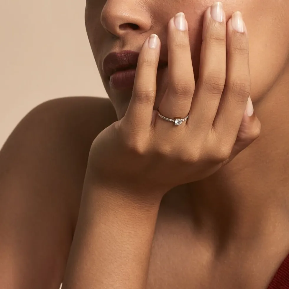 Bague Solitaire Servana Or Jaune Oxyde De Zirconium