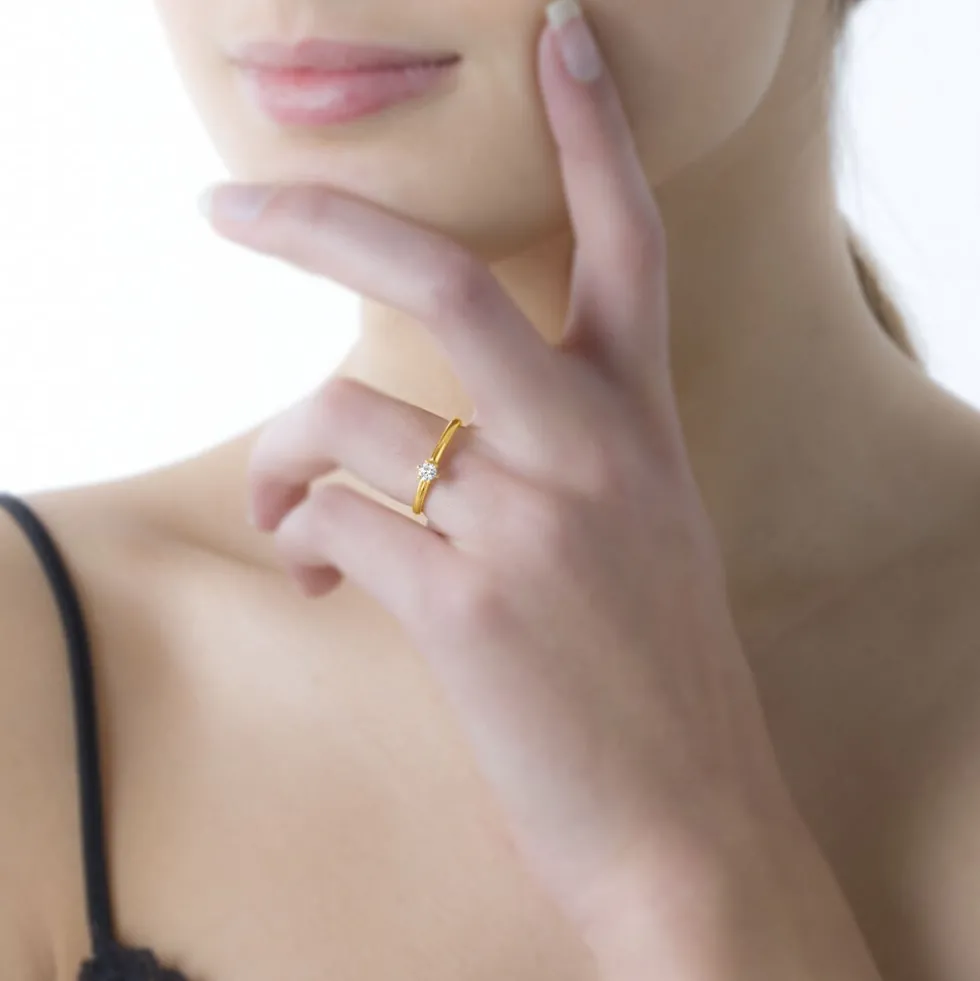 Bague Solitaire Shannel Or Jaune Diamant