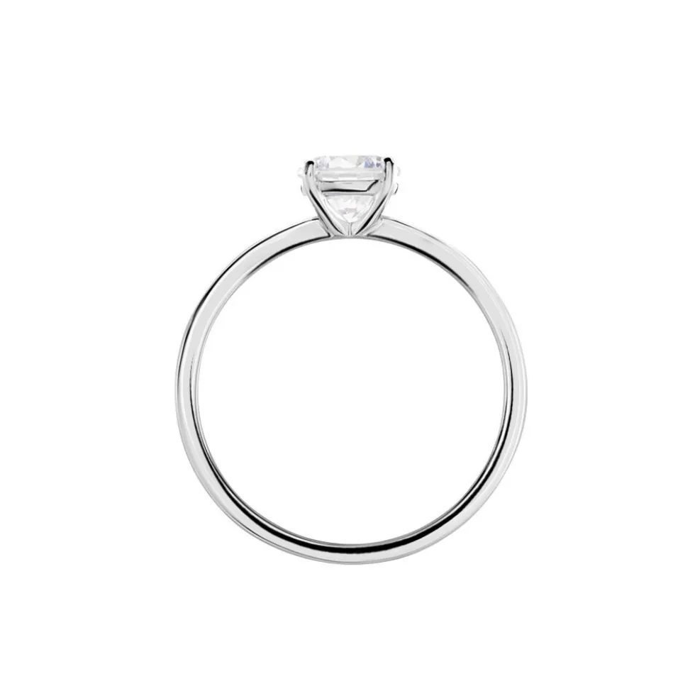 Bague Solitaire Stella Argent Blanc Oxyde De Zirconium