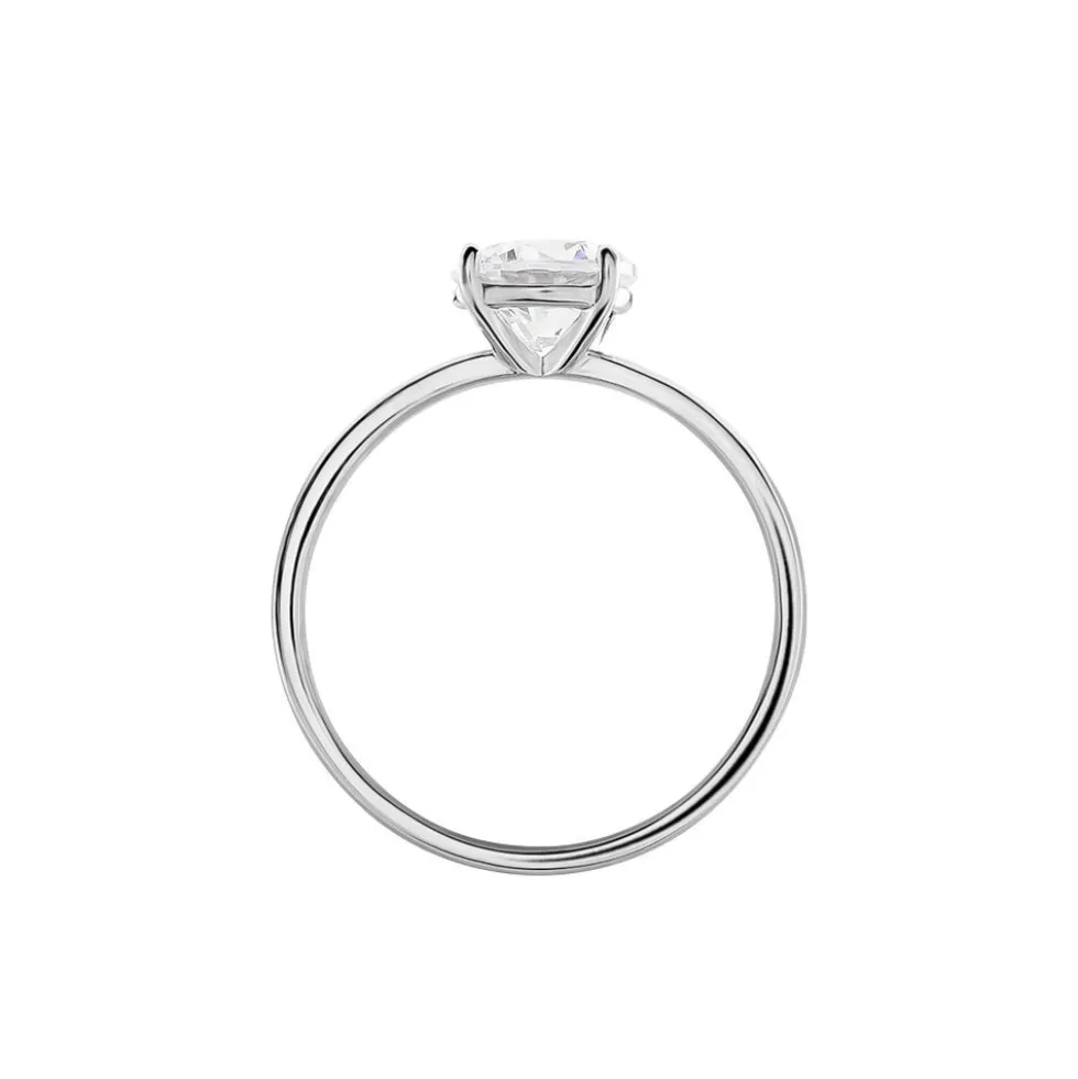 Bague Solitaire Stella Argent Blanc Oxyde De Zirconium