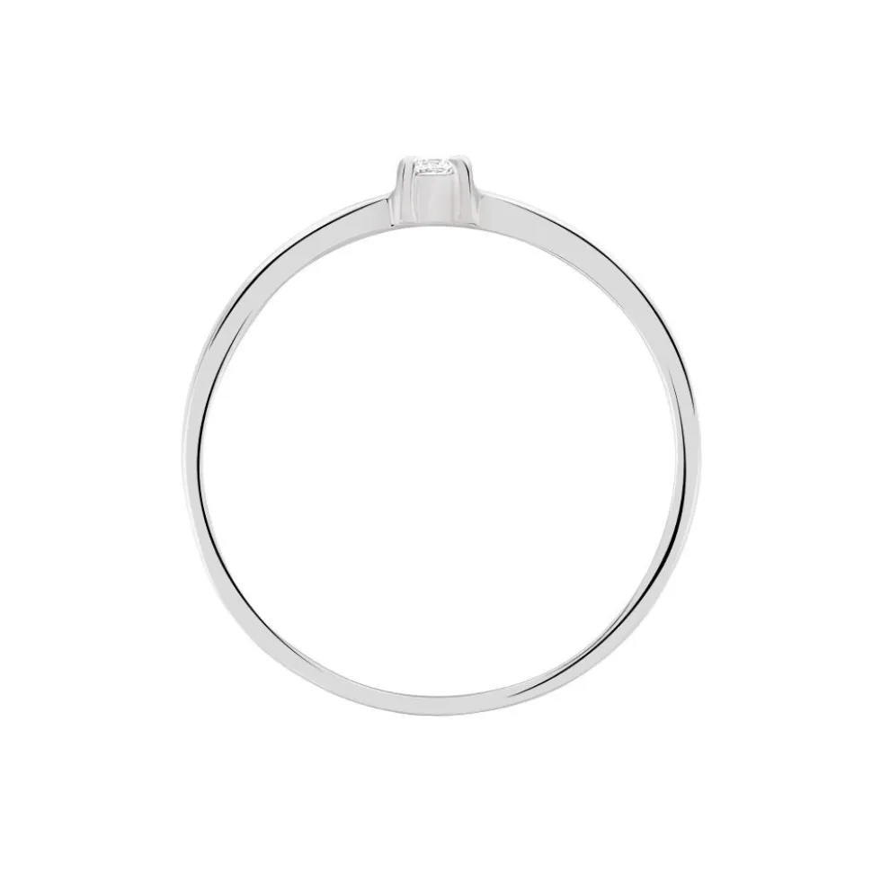 Bague Solitaire Superposition Or Blanc Diamant