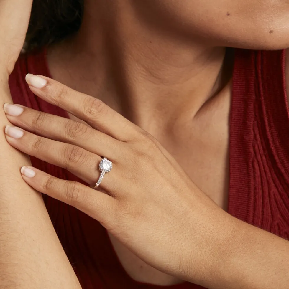 Bague Solitaire Terese Or Blanc Oxyde De Zirconium