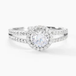 Bague Solitaire Titemae Argent Blanc Oxyde De Zirconium