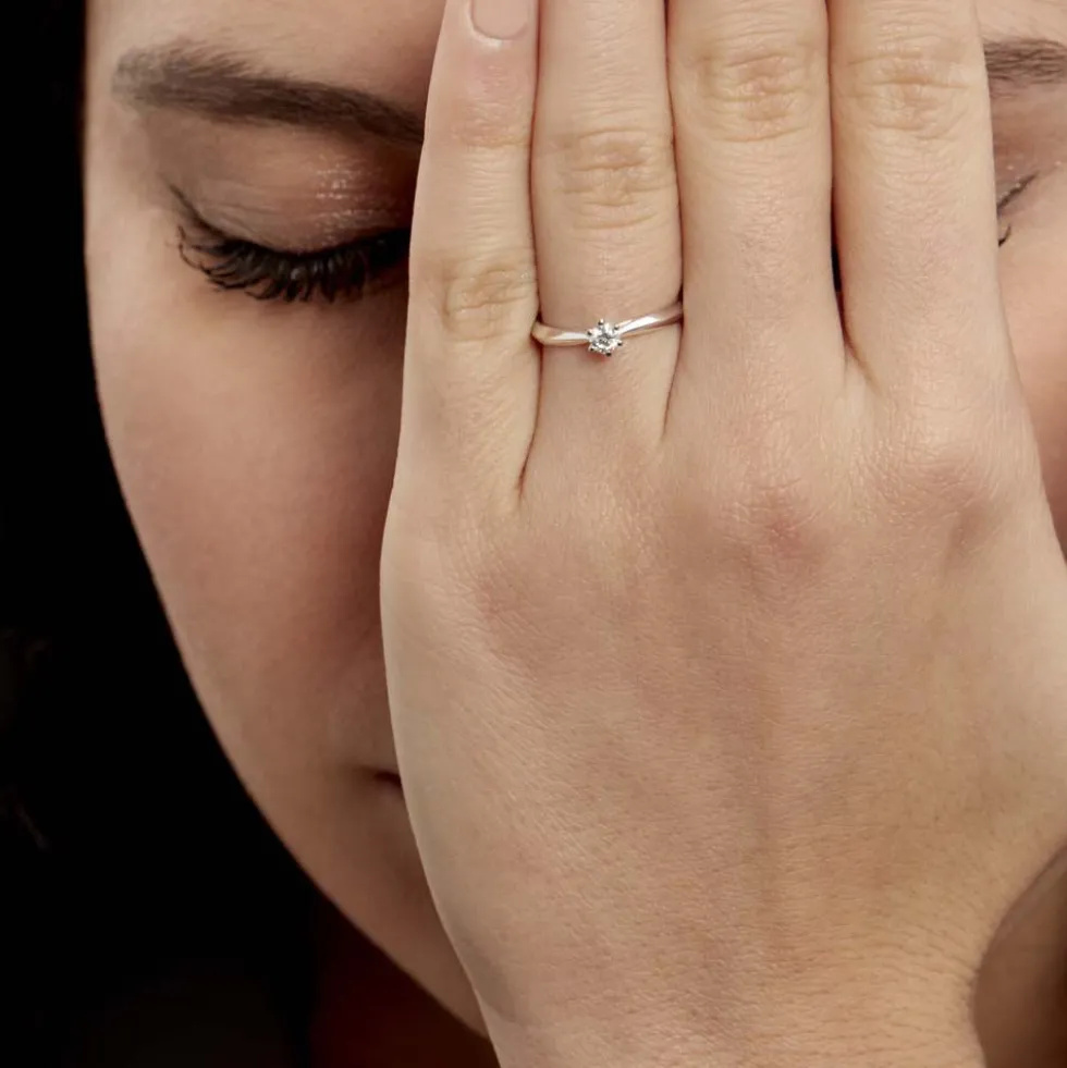 Bague Solitaire Veronika Or Blanc Diamant