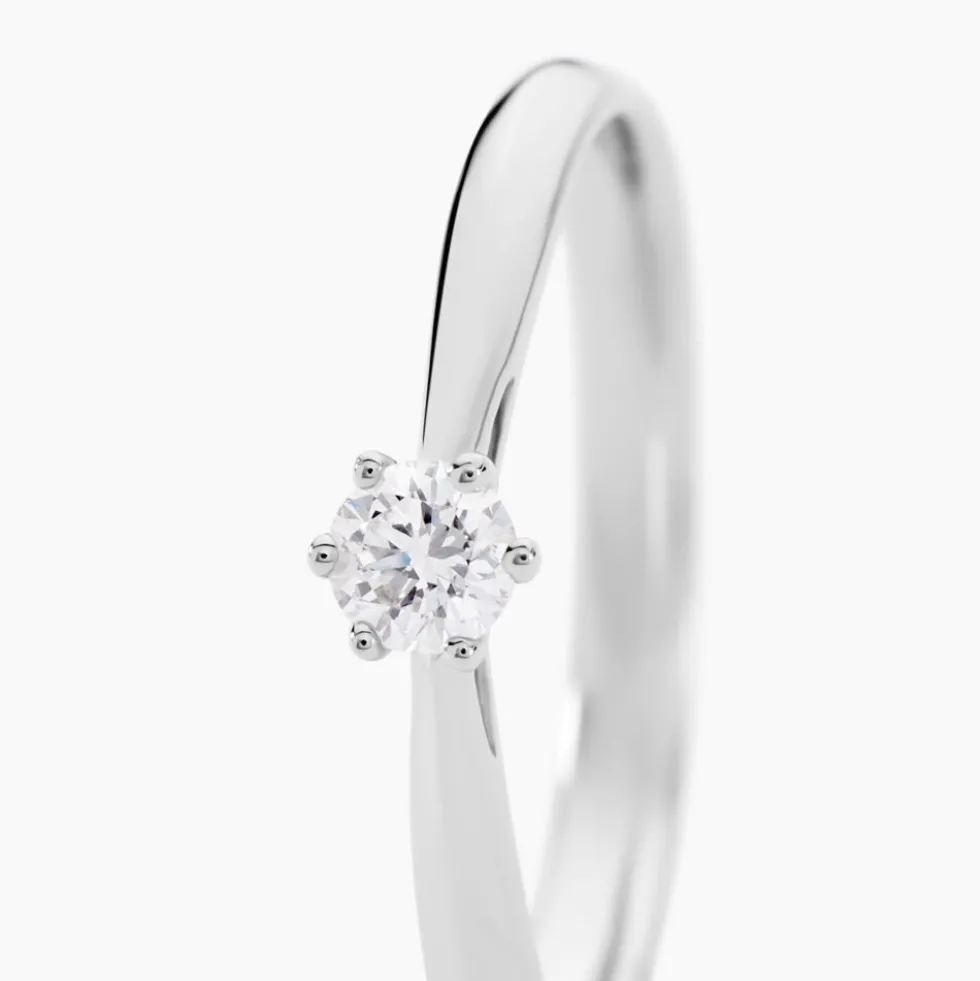 Bague Solitaire Veronika Or Blanc Diamant