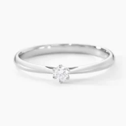 Bague Solitaire Veronika Or Blanc Diamant