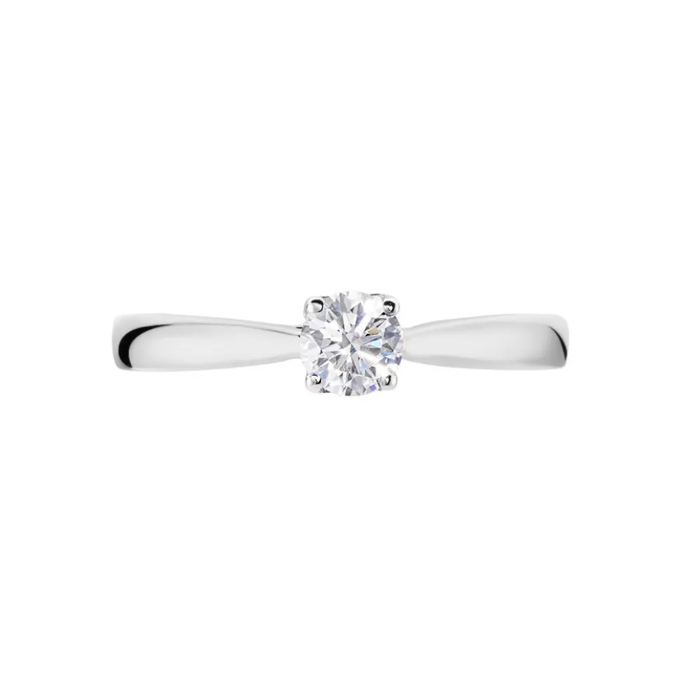 Bague Solitaire Vicoeuria Or Blanc Diamant Synthétique
