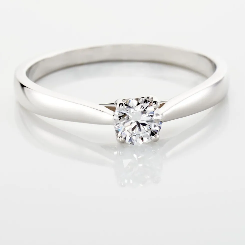 Bague Solitaire Vicoeuria Or Blanc Diamant Synthétique