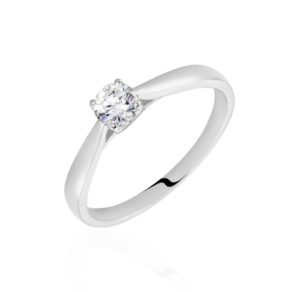 Bague Solitaire Vicoeuria Or Blanc Diamant Synthétique