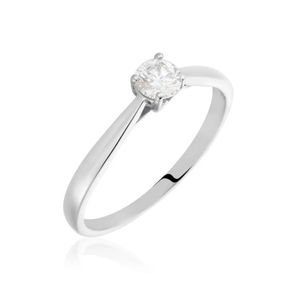 Bague Solitaire Vicoeuria Or Blanc Diamant