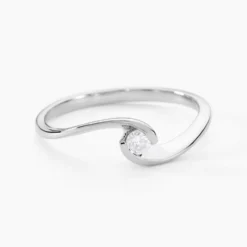 Bague Solitaire Vrille Or Blanc Diamant