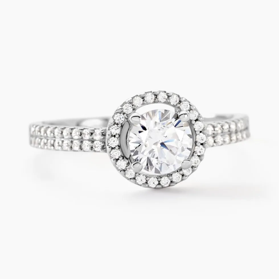 Bague Stelila Or Blanc Oxyde De Zirconium
