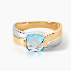 Bague Suzana Or Bicolore Topaze