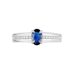 Bague Sylvestine Or Blanc Saphir Et Diamant