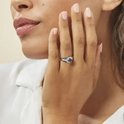 Bague Taliya Or Blanc Saphir Diamant