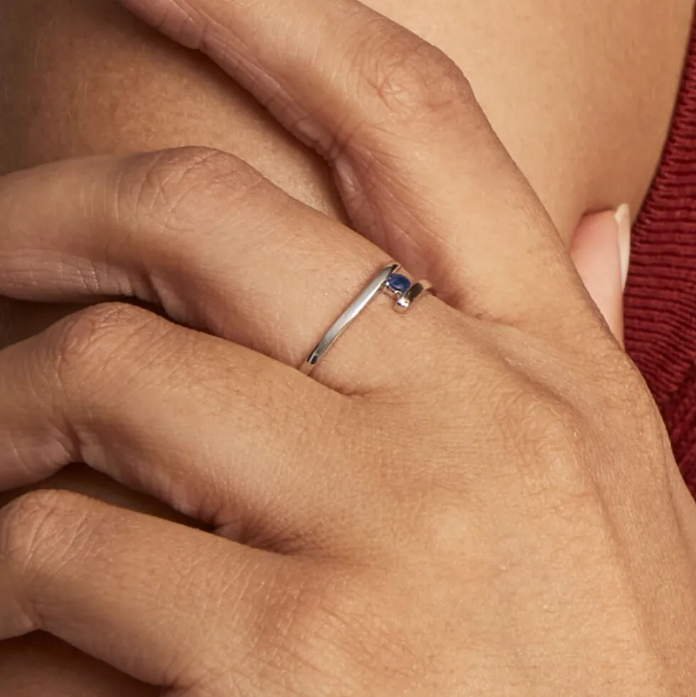 Bague Tamyra Or Blanc Saphir
