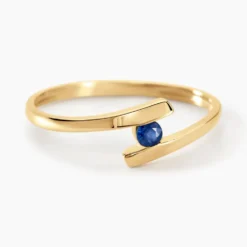 Bague Tamyra Serti Couteau Or Jaune Saphir