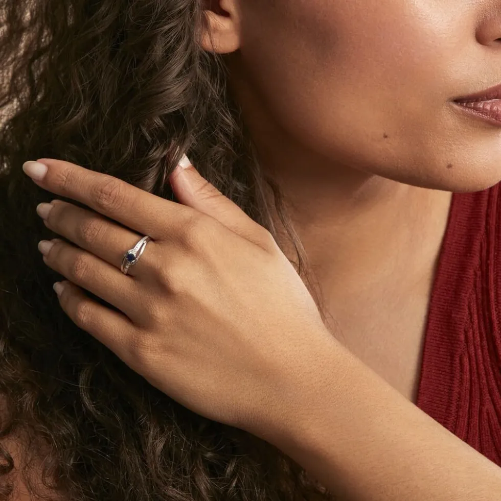 Bague Tanissia Or Blanc Saphir Et Diamant
