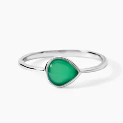 Bague Tao Argent Blanc Onyx