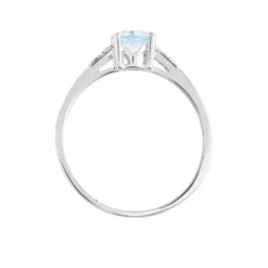 Bague Tarente Or Blanc Topaze Et Oxyde De Zirconium