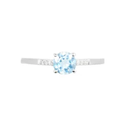 Bague Tarente Or Blanc Topaze Et Diamant