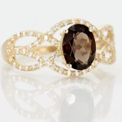 Bague Tina Or Jaune Quartz Et Oxyde De Zirconium