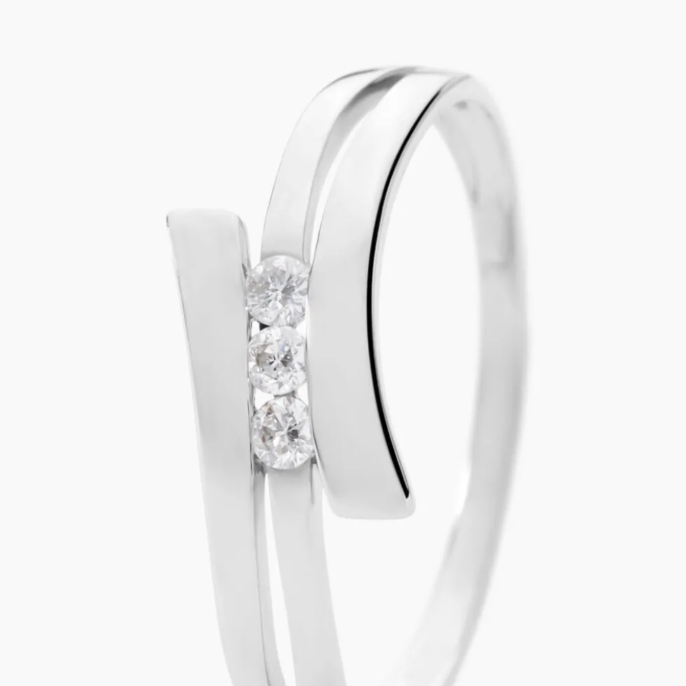 Bague Triptyque Or Blanc Diamant