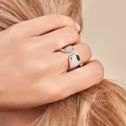 Bague Two Argent Blanc