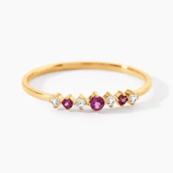 Bague Valora Or Jaune Rhodolite Oxyde De Zirconium