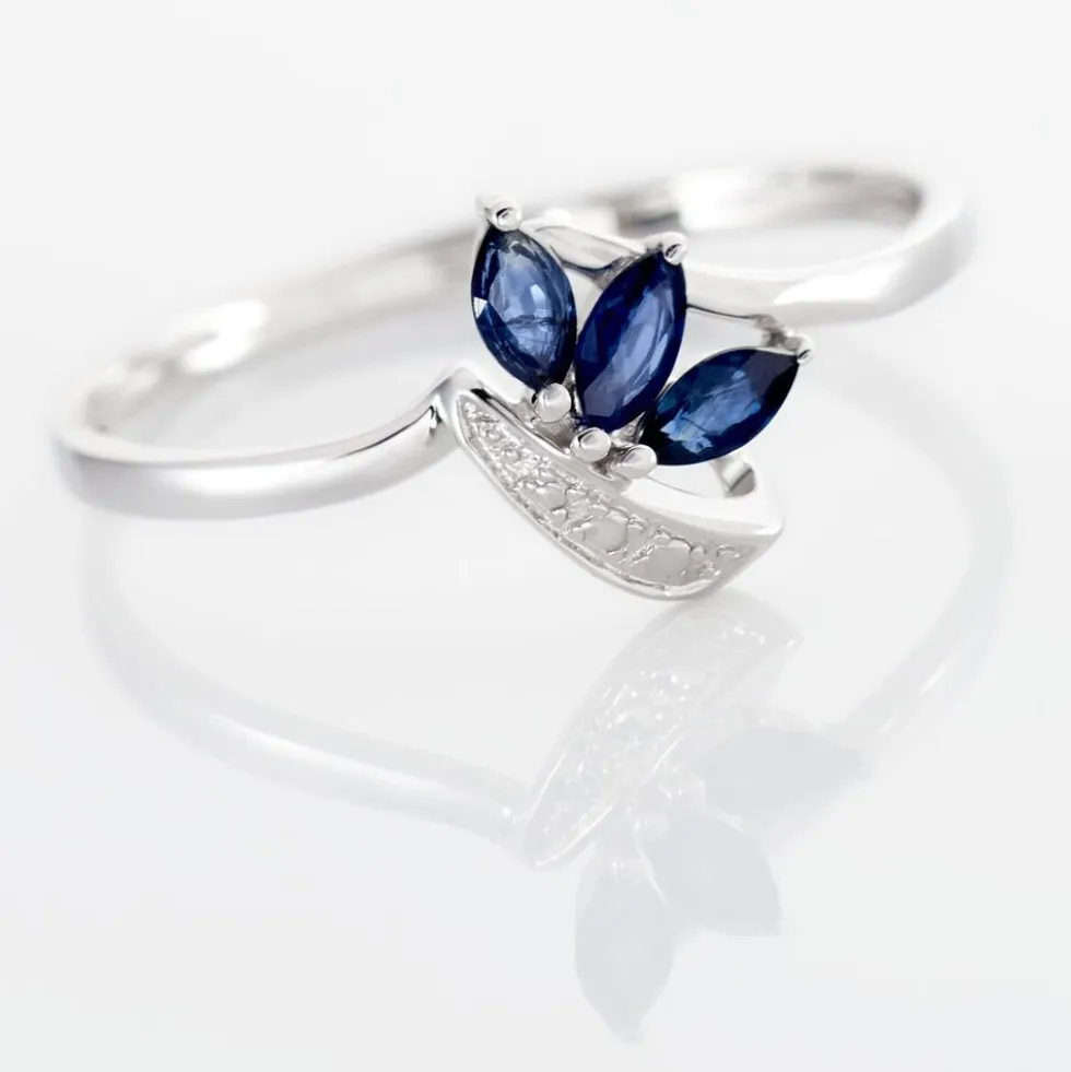 Bague Valy Or Blanc Saphir