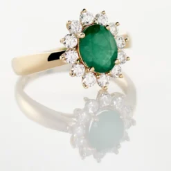 Bague Vladimir Or Jaune Emeraude Diamants