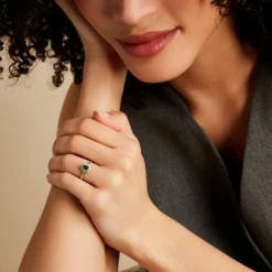 Bague Vladimir Or Jaune Emeraude Diamants