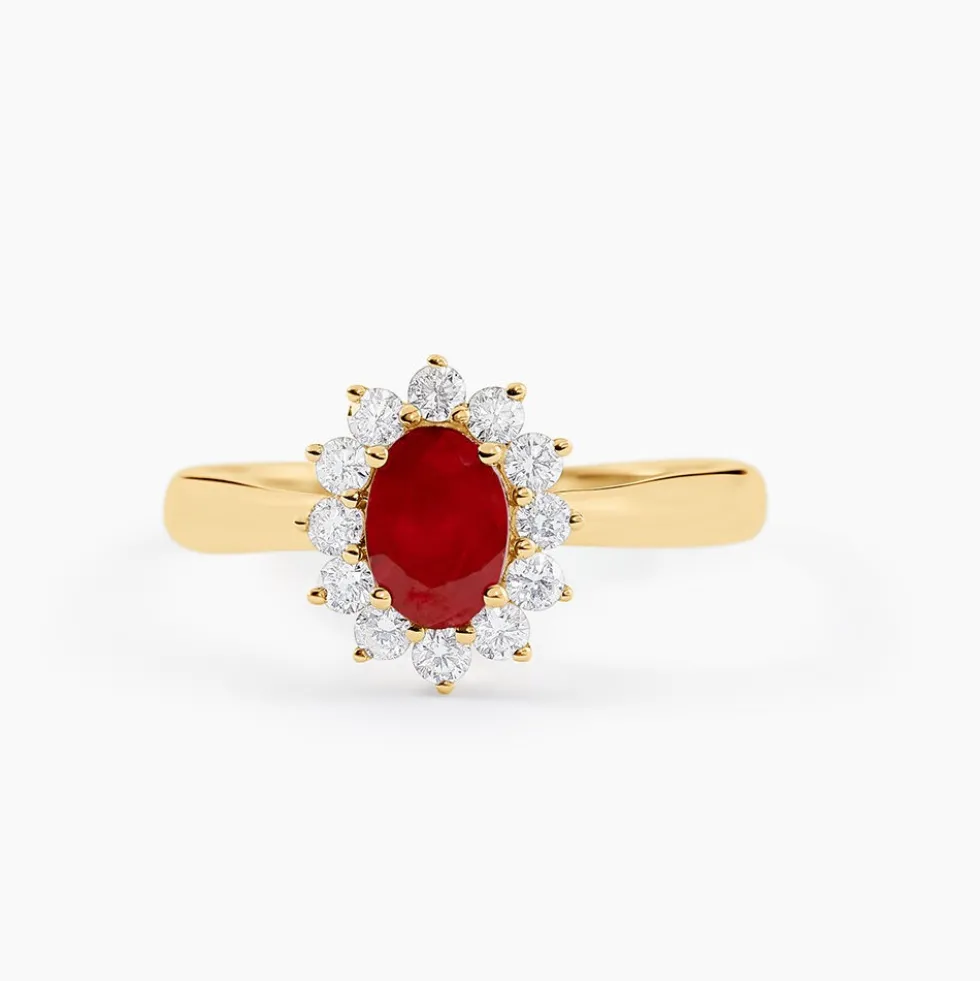 Bague Vladimir Or Jaune Rubis Diamants