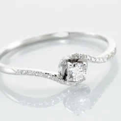 Bague Vrille Accompagnee Or Blanc Diamant