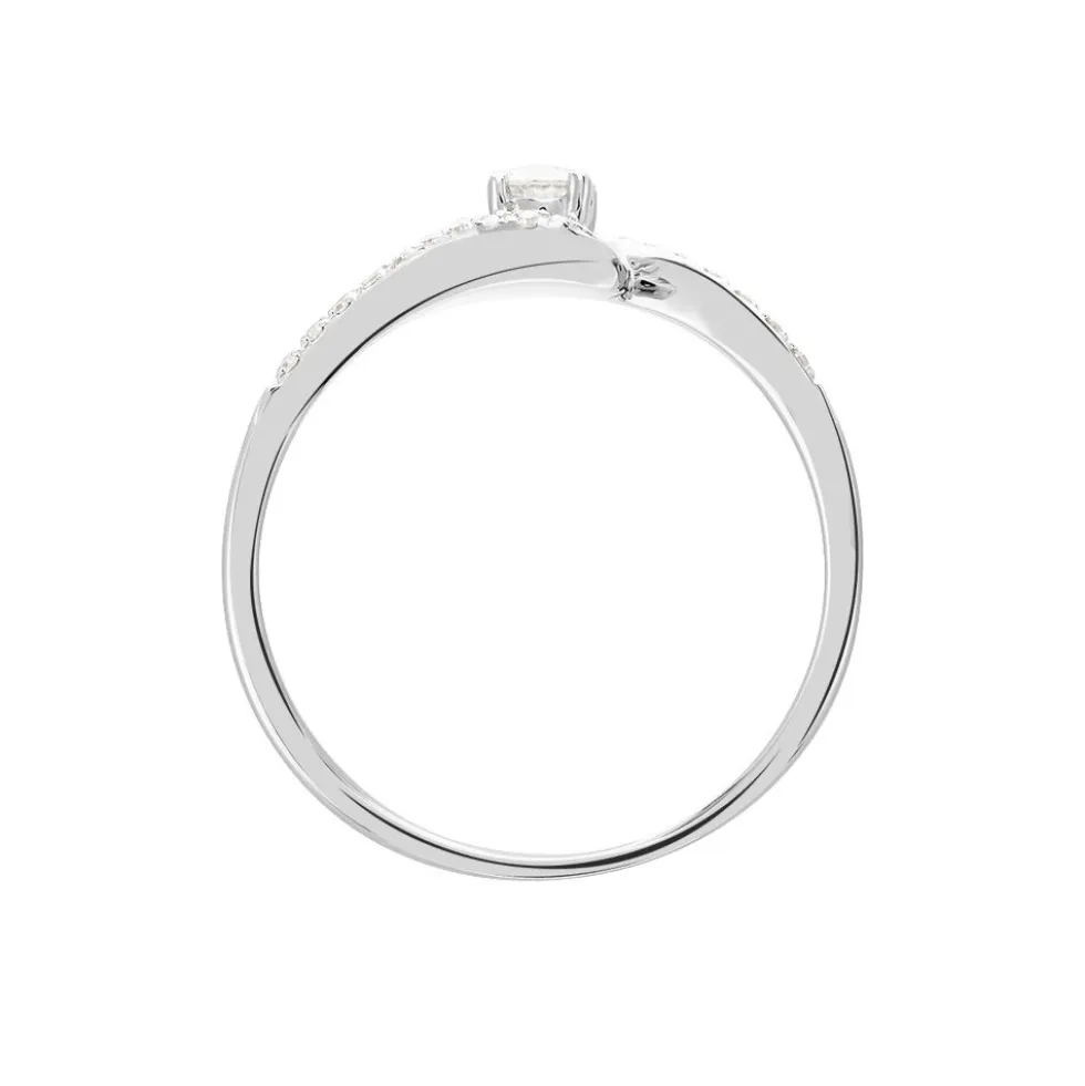 Bague Vrille Accompagnee Or Blanc Diamant
