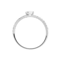 Bague Vrille Double Or Blanc Oxyde De Zirconium