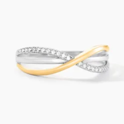 Bague Yvanne Or Jaune Argent Blanc Oxyde De Zirconium