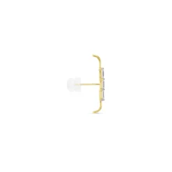 Bijou D'oreille Unitaire Alon Or Jaune Oxyde De Zirconium