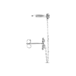 Bijou D'oreille Unitaire Argent Blanc Atara Oxydes De Zirconium