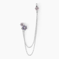 Bijou D'oreille Unitaire Grimpant Argent Blanc Oxyde De Zirconium