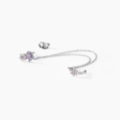 Bijou D'oreille Unitaire Grimpant Argent Blanc Oxyde De Zirconium