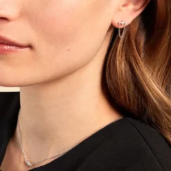 Bijoux D'oreilles Desert Argent Blanc Oxyde De Zirconium